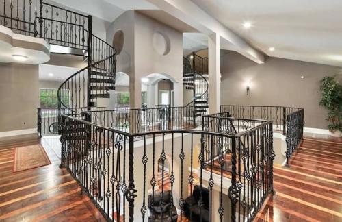 A very distinctive architecture with spiral staircases that open up to expansive entertainment spaces.